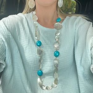 Viktoria Hayman Mother of Pearl and Turquoise necklace